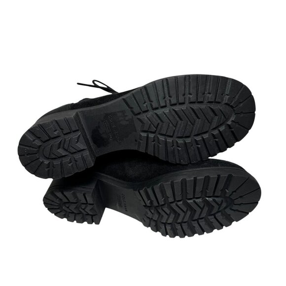 Cole Haan Camea II Waterproof Combat Boot Black Suede Womens Size 7 New - Picture 6 of 6